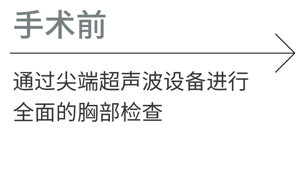 手术前：通过尖端超声波设备进行全面的胸部检查