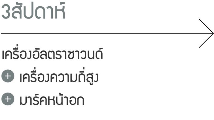 3 สัปดาห์: เครื่องอัลตราซาวนด์, เครื่องความถี่สูง, มาร์คหน้าอก