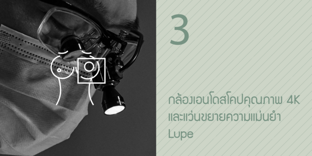 3. กล้องเอนโดสโคปคุณภาพ 4K และแว่นขยายความแม่นยำ Lupe